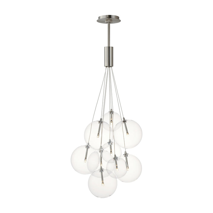 Burst 9-Light LED Pendant by Studio M Lighting in Satin Nickel