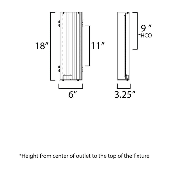 Facets 18" LED Bath Vanity - CCT Select by Studio M Lighting – line drawing