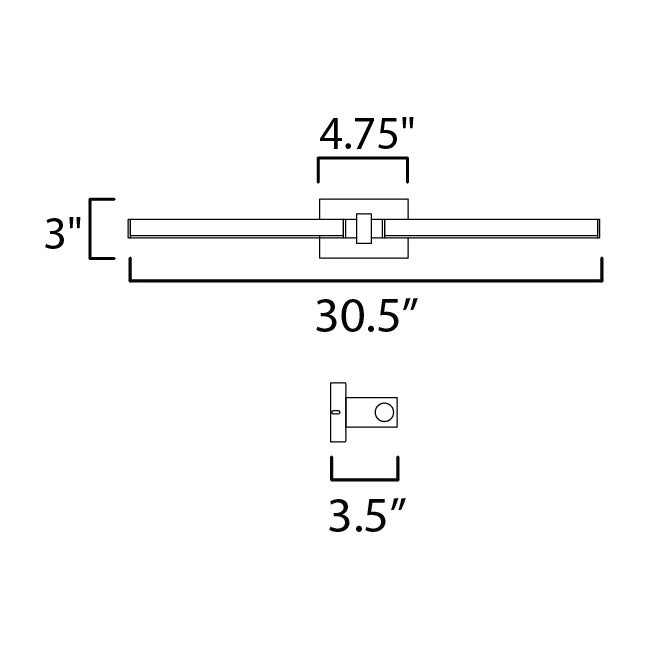 Dorian 30 LED Wall Sconce by Studio M Lighting – line drawing