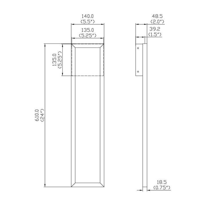 Celeste 24 LED Outdoor Wall Sconce - 5CCT by Studio M Lighting – line drawing