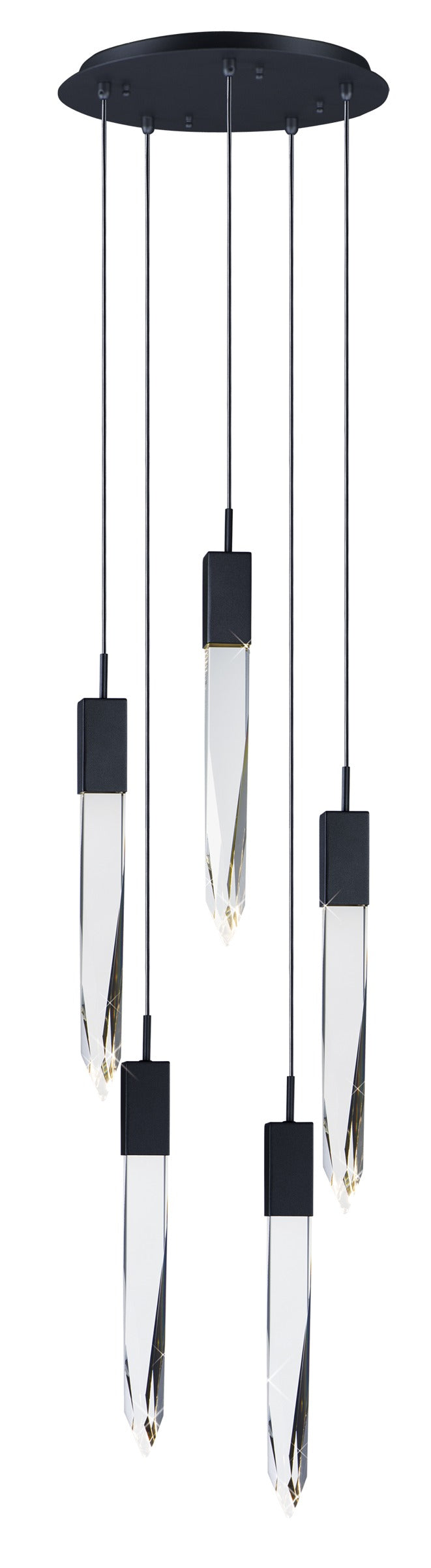 Quartz LED 5-Light Pendant by Studio M Lighting in Black