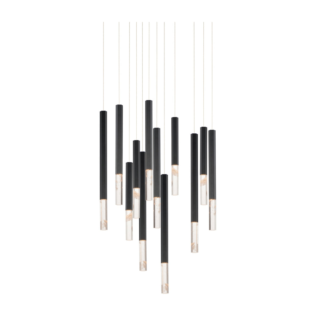 Diaphane 12-Light LED Pendant by Studio M Lighting in Black