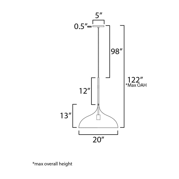 Fleur Large 1-Light Pendant by Studio M Lighting – line drawing