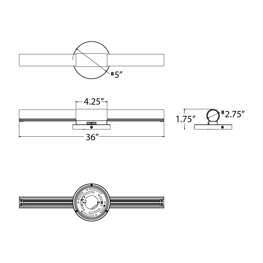 Tubi 5CCT LED by Studio M Lighting – line drawing