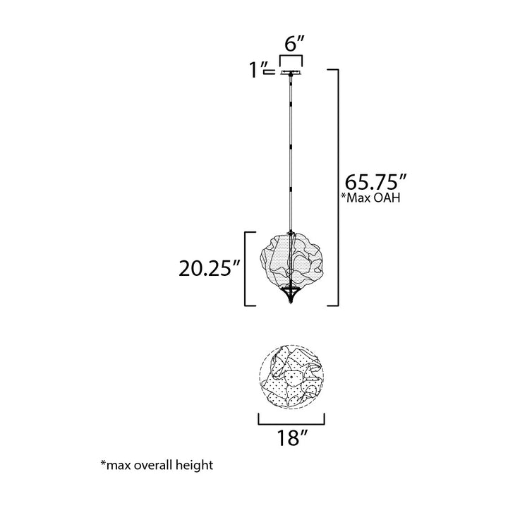 Shroud 18" LED Pendant by Studio M Lighting – line drawing