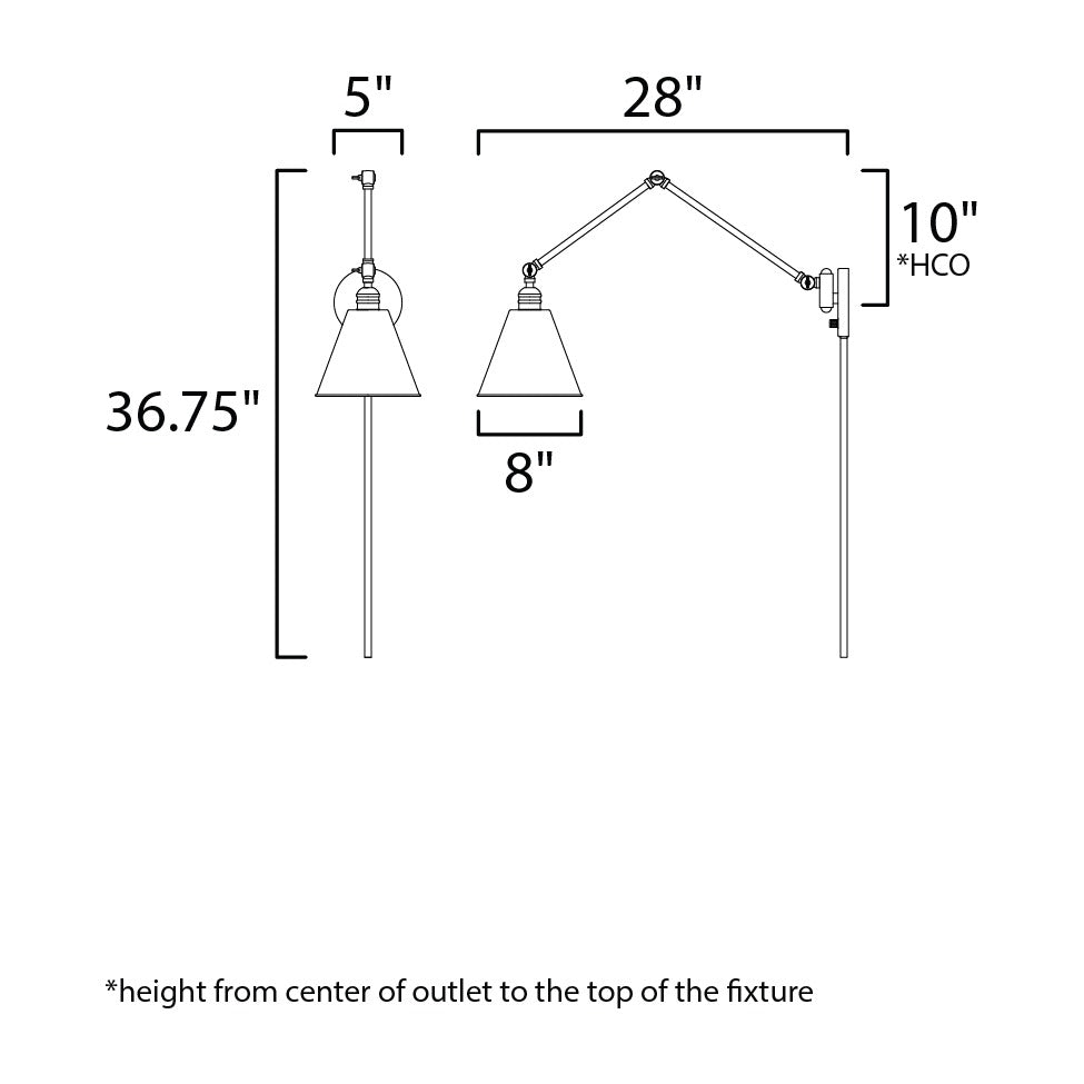 Library Wall Sconce 162224 by Studio M Lighting – line drawing