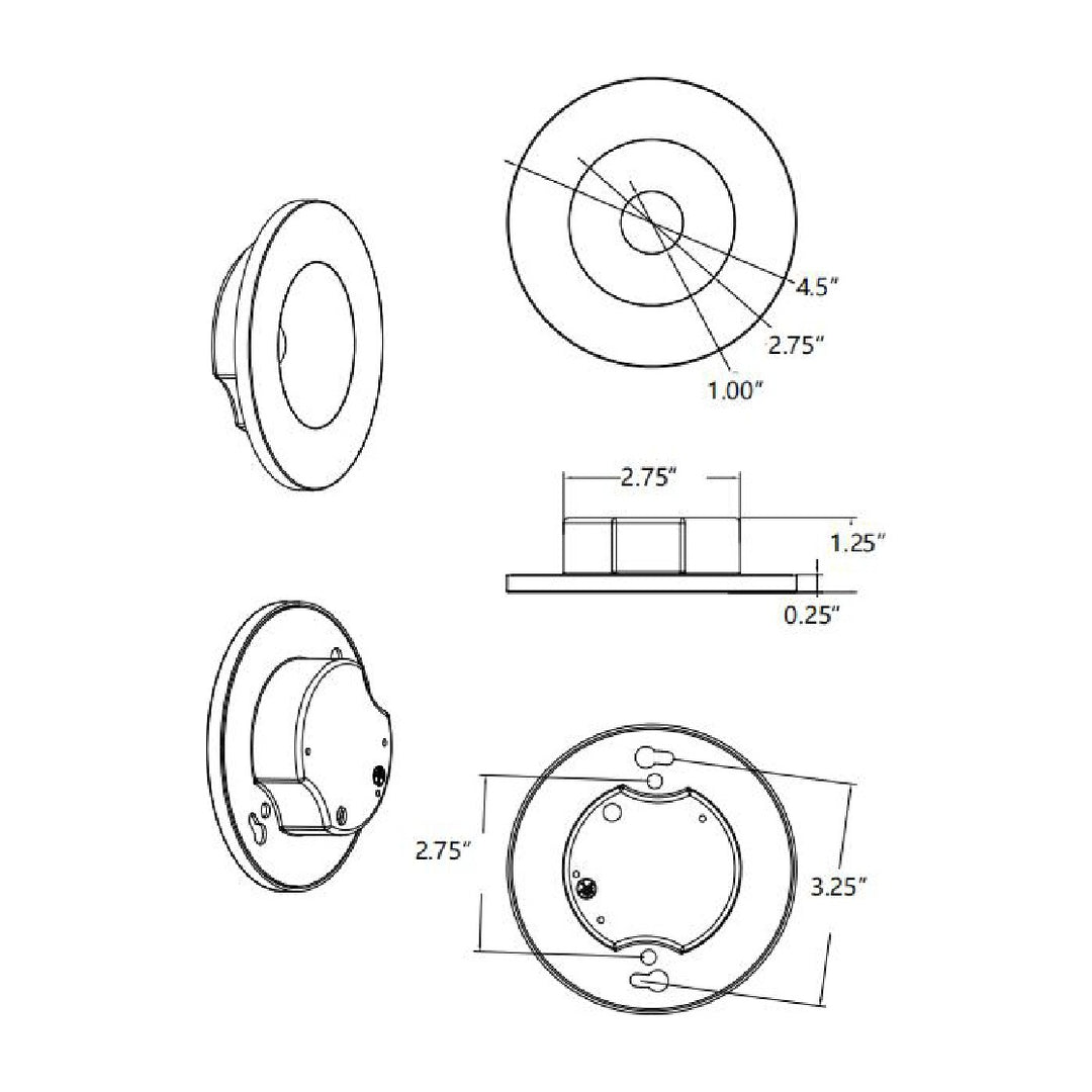 Snug Surface Mount LED Downlight 86795 by Studio M Lighting – line drawing