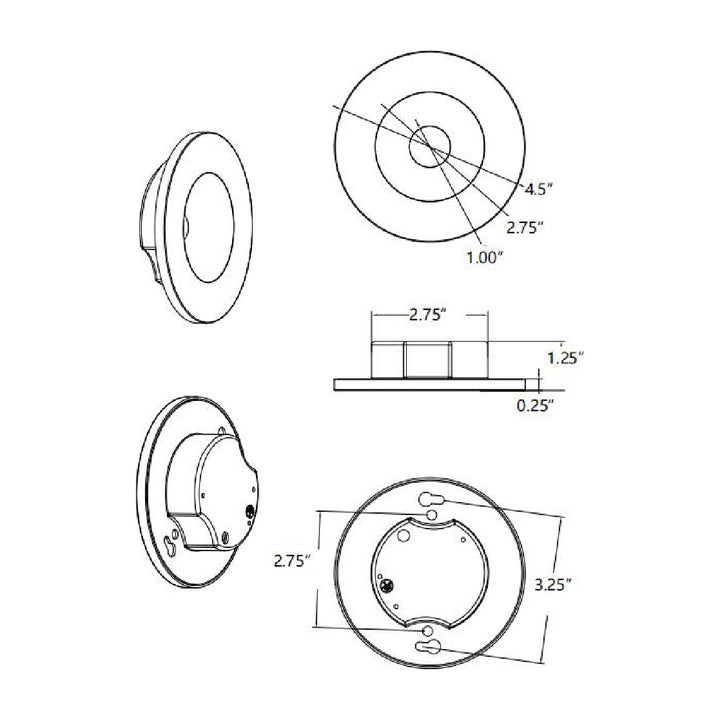 Snug Surface Mount LED Downlight 86795 by Studio M Lighting – line drawing