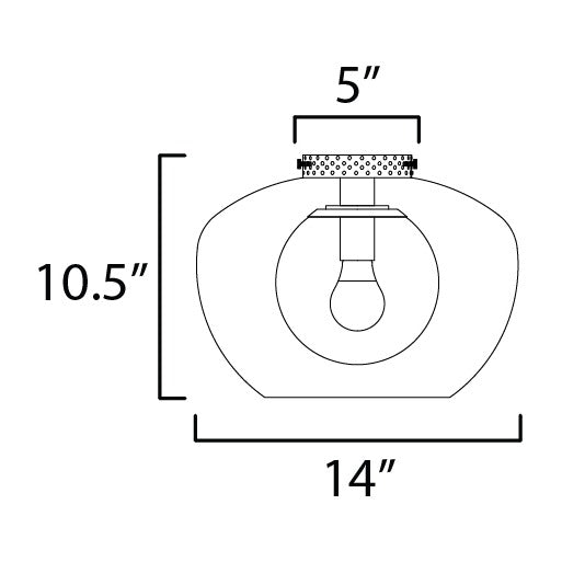 Incognito 14" Surface Mount by Studio M Lighting – line drawing