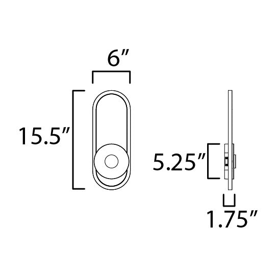 Gravity Medium Outdoor LED Sconce by Studio M Lighting – line drawing