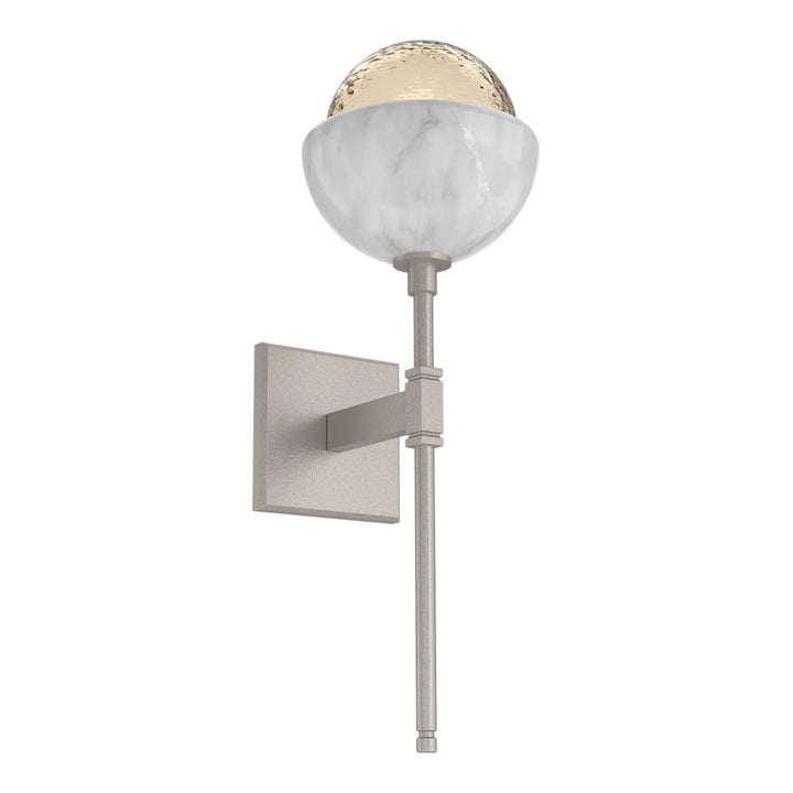 Cabochon Belvedere Sconce by Hammerton Studio in Beige Silver with Amber glass