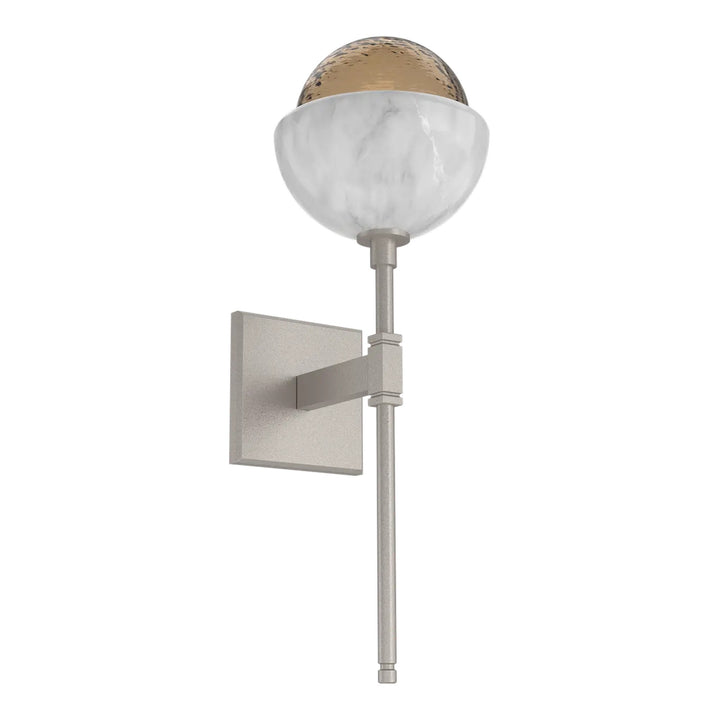 Cabochon Belvedere Sconce by Hammerton Studio in Beige Silver with Bronze glass