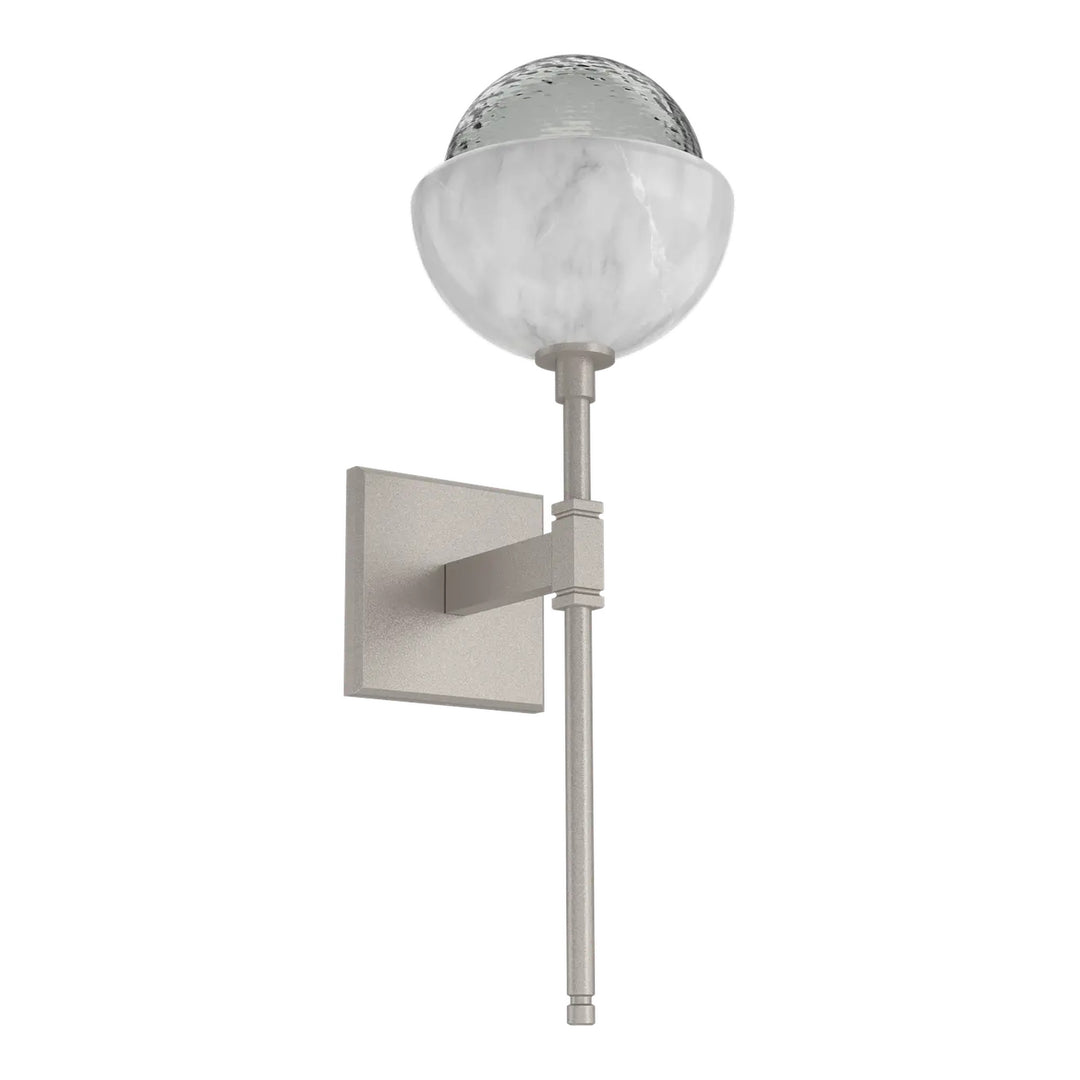 Cabochon Belvedere Sconce by Hammerton Studio in Beige Silver with Smoke glass