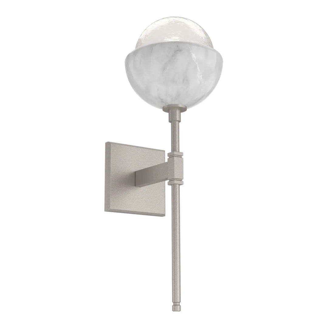 Cabochon Belvedere Sconce by Hammerton Studio in Beige Silver with White glass
