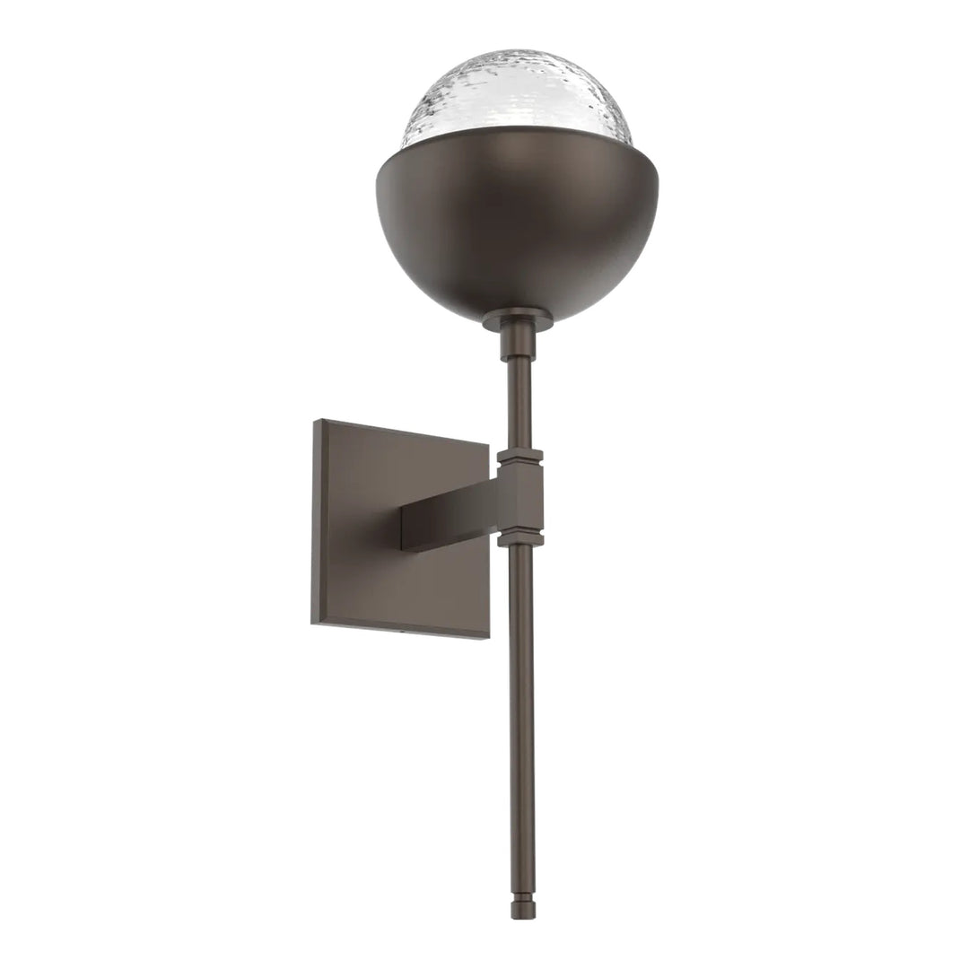 Cabochon Belvedere Sconce by Hammerton Studio in Flat Bronze with Clear glass