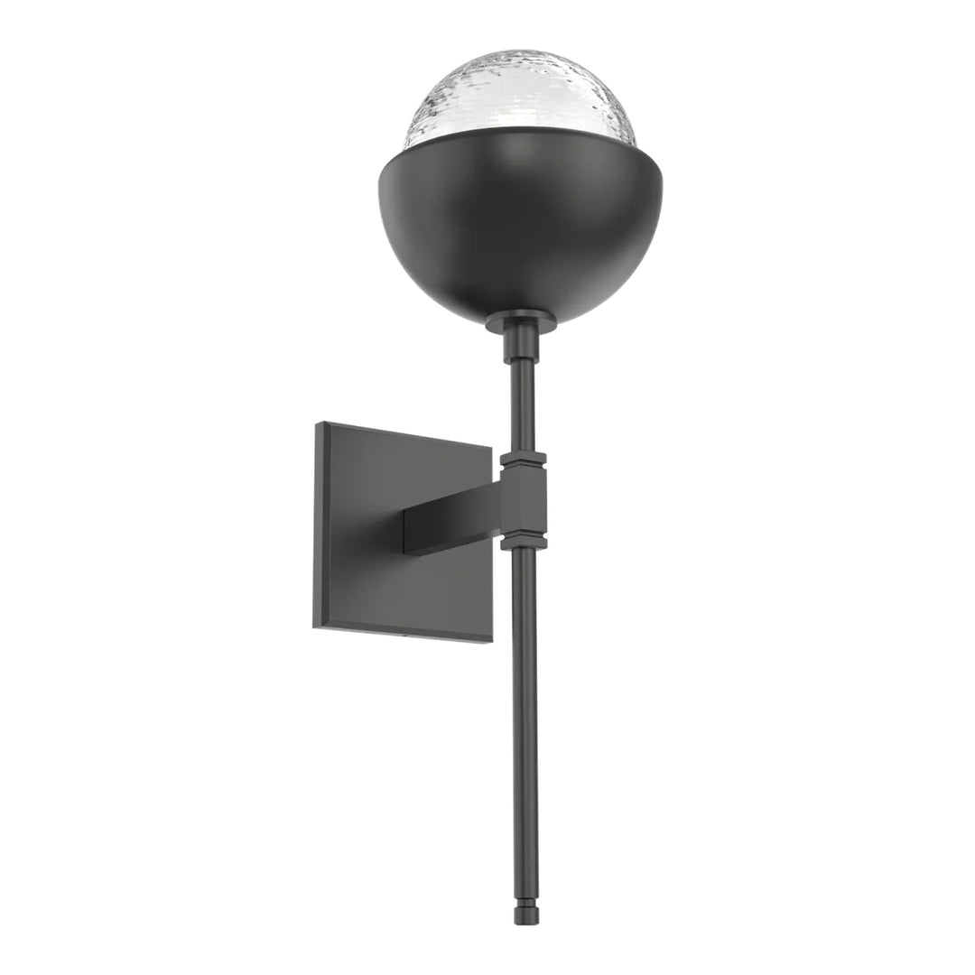 Cabochon Belvedere Sconce by Hammerton Studio in Matte Black with Clear glass