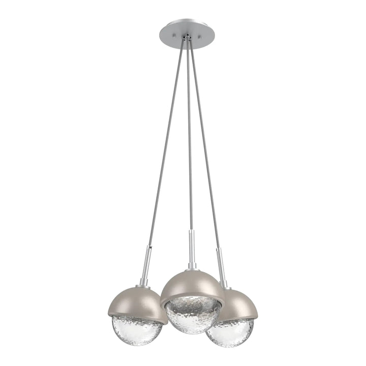 Cabochon Cluster Pendant by Hammerton Studio 3 Lights in Classic Silver with Clear glass