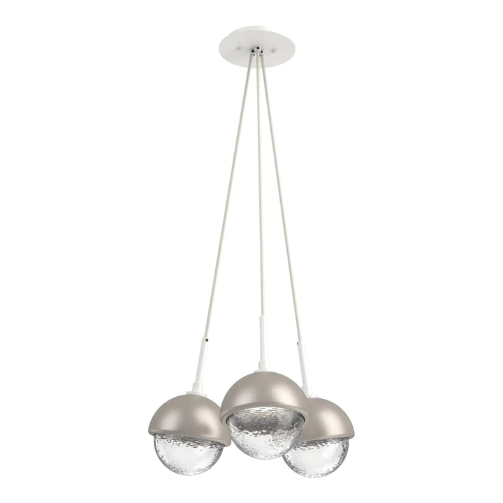 Cabochon Cluster Pendant by Hammerton Studio 3 Lights in Salt White with Clear glass