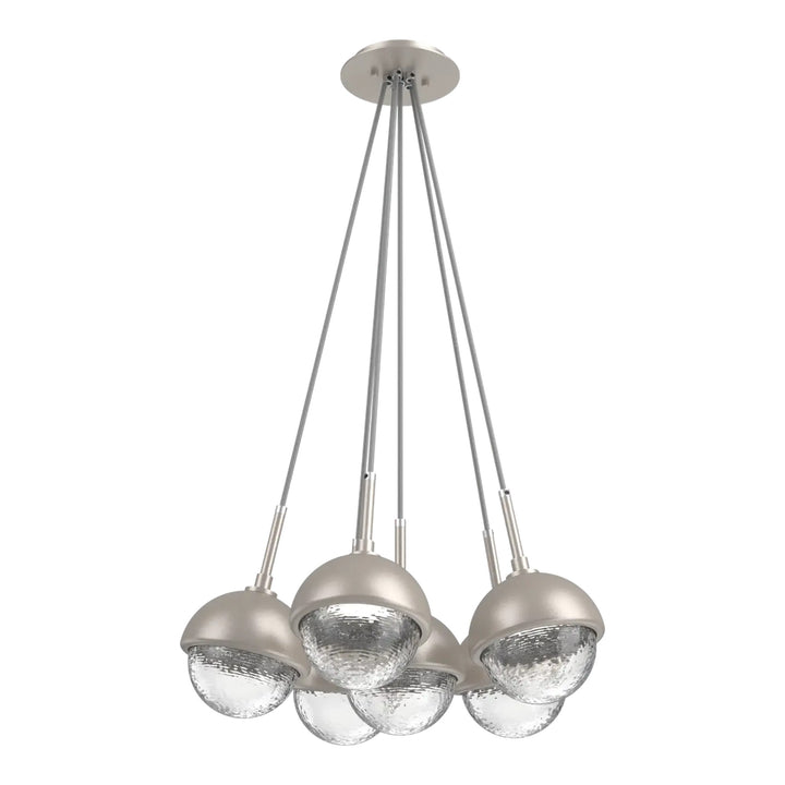 Cabochon Cluster Pendant by Hammerton Studio 6 Lights in Beige Silver with Clear glass