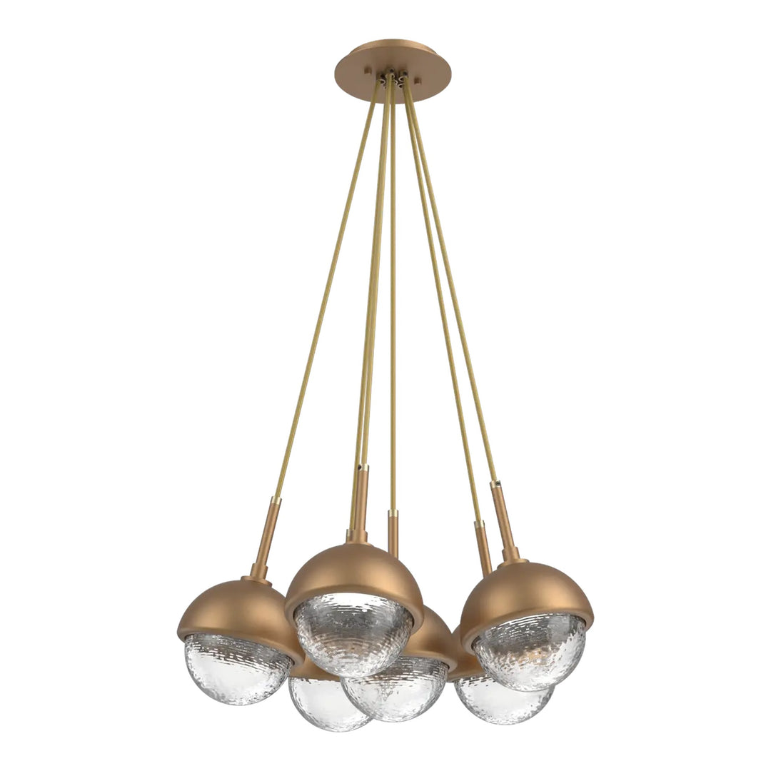 Cabochon Cluster Pendant by Hammerton Studio 6 Lights in Novel Brass with Clear glass