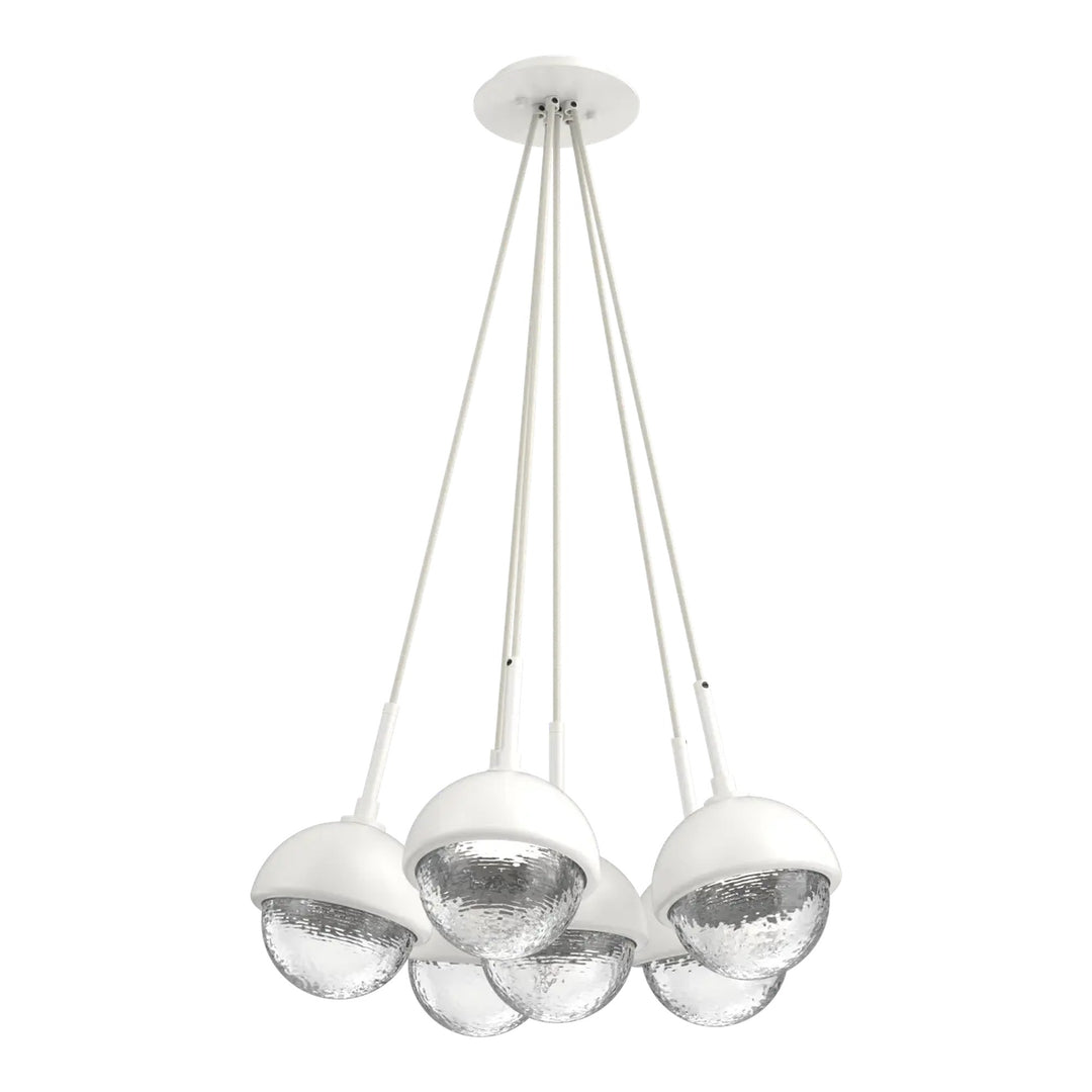 Cabochon Cluster Pendant by Hammerton Studio 6 Lights in Salt White with Clear glass