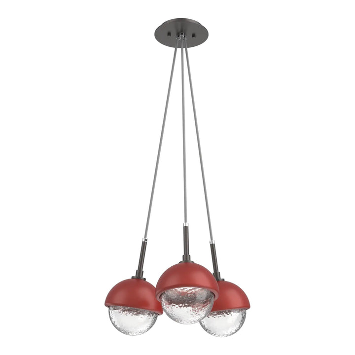Cabochon Cluster Pendant by Hammerton Studio with Cinnamon Red accent