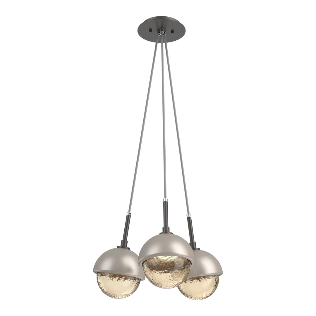 Cabochon Cluster Pendant by Hammerton Studio in Graphite with Amber glass