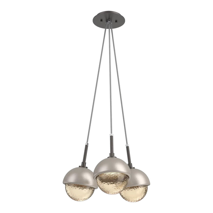 Cabochon Cluster Pendant by Hammerton Studio in Graphite with Amber glass