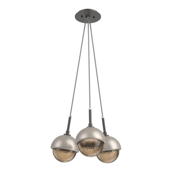 Cabochon Cluster Pendant by Hammerton Studio in Graphite with Bronze glass