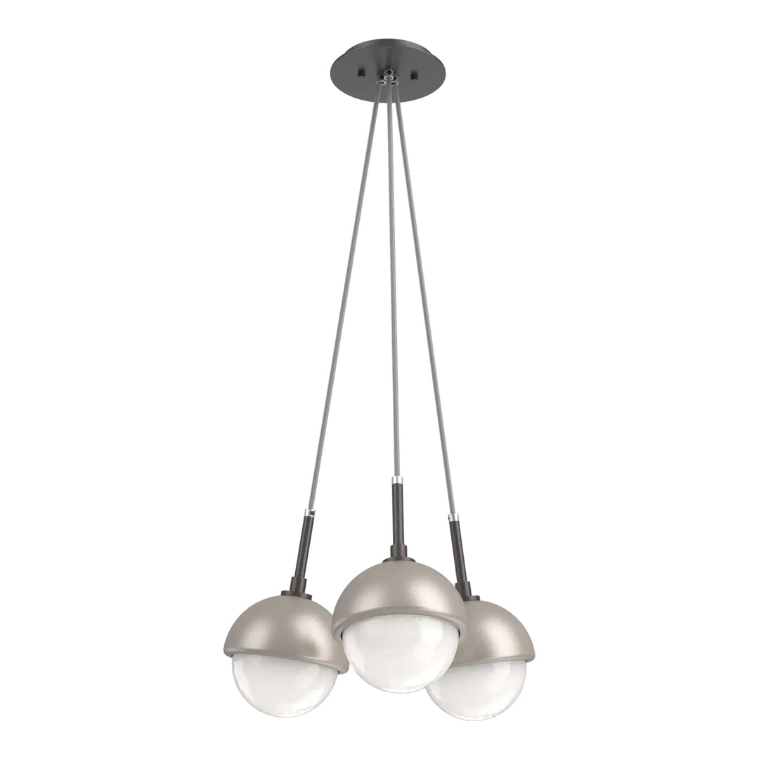 Cabochon Cluster Pendant by Hammerton Studio in Graphite with White glass