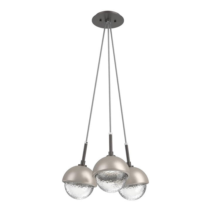 Cabochon Cluster Pendant by Hammerton Studio 3 Lights in Graphite with Clear glass