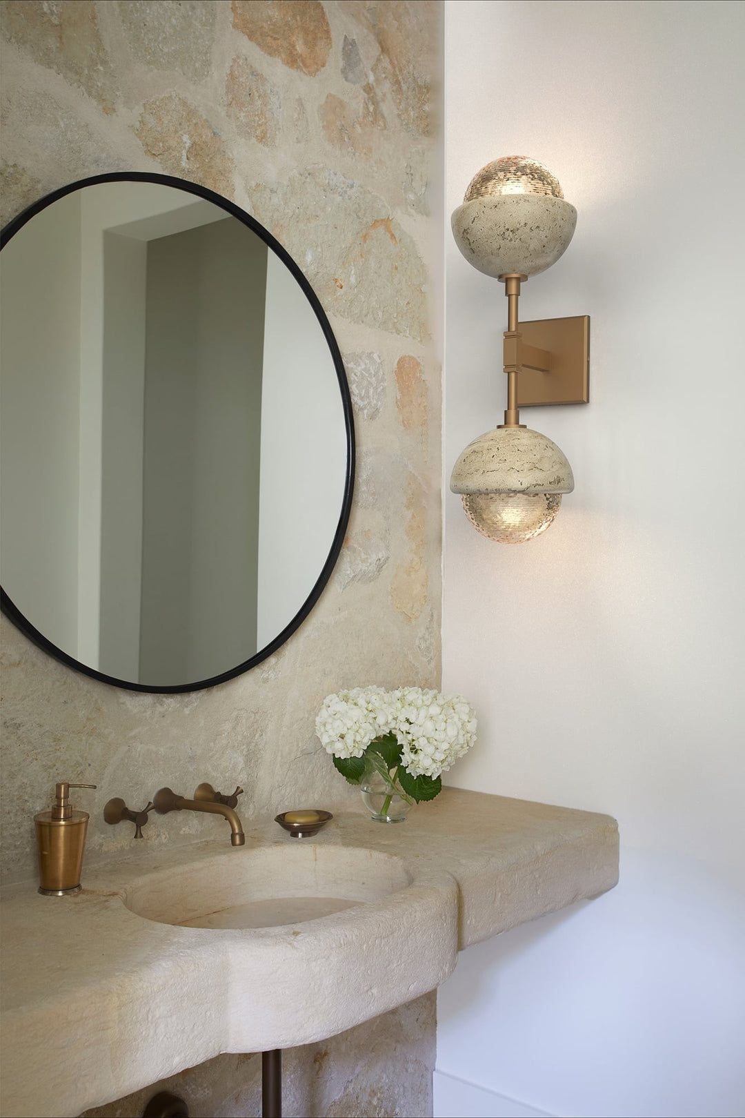 Cabochon Double Sconce by Hammerton Studio in a styled interior