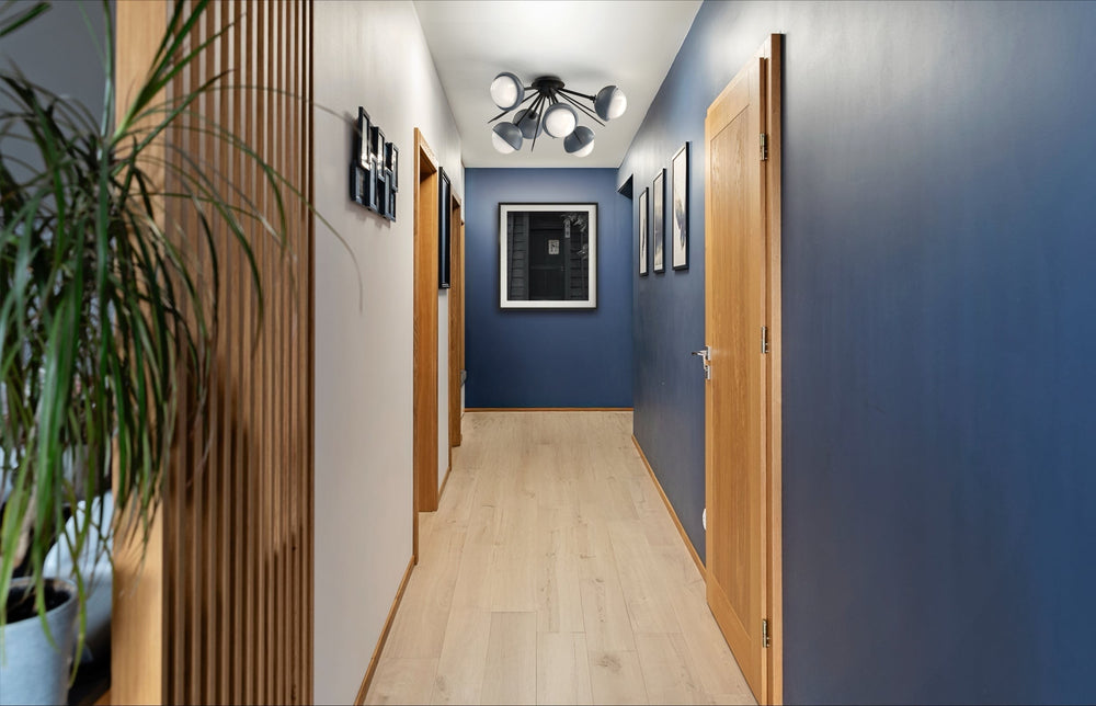 Cabochon Half Starburst Flush Mount by Hammerton Studio in a styled interior