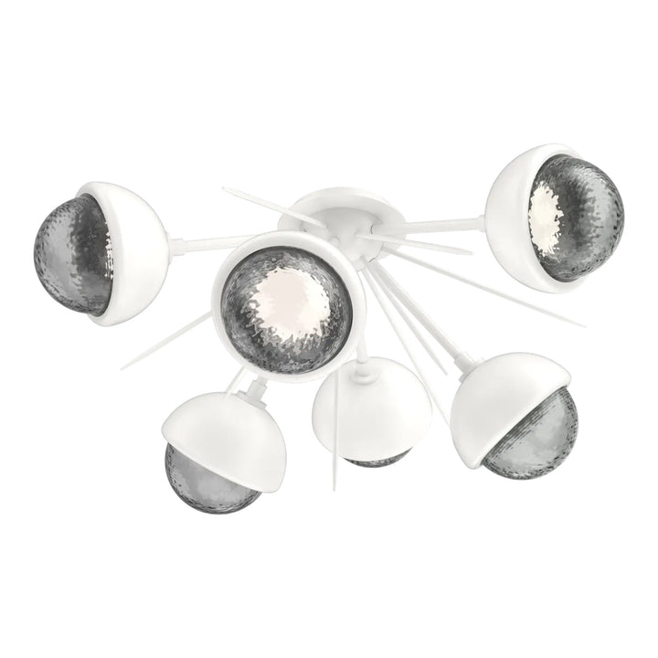 Cabochon Half Starburst Flush Mount by Hammerton Studio in Salt White with Smoke glass