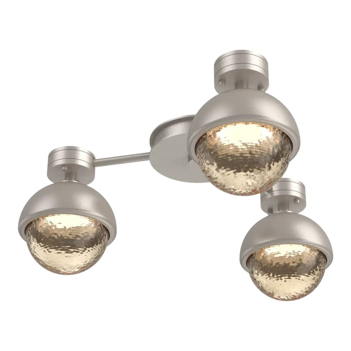 Cabochon Hub &amp; Spoke by Hammerton Studio 3 Lights in Beige Silver with Amber glass