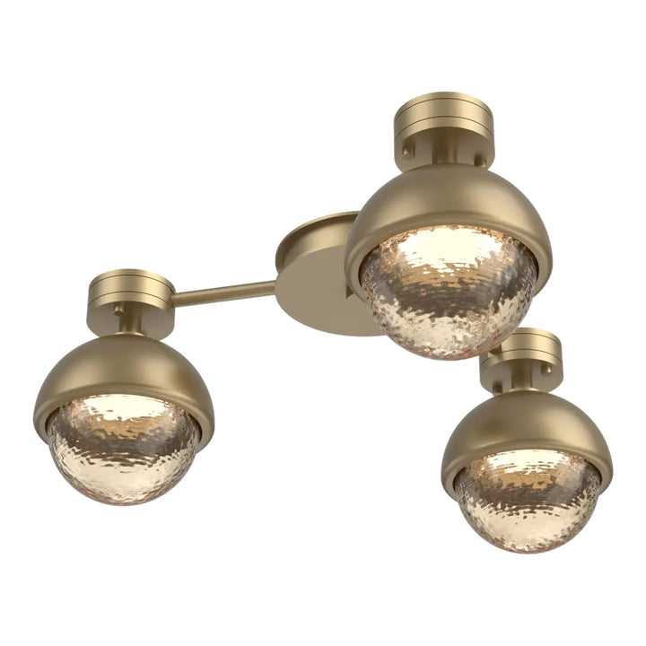 Cabochon Hub &amp; Spoke by Hammerton Studio 3 Lights in Gilded Brass with Amber glass
