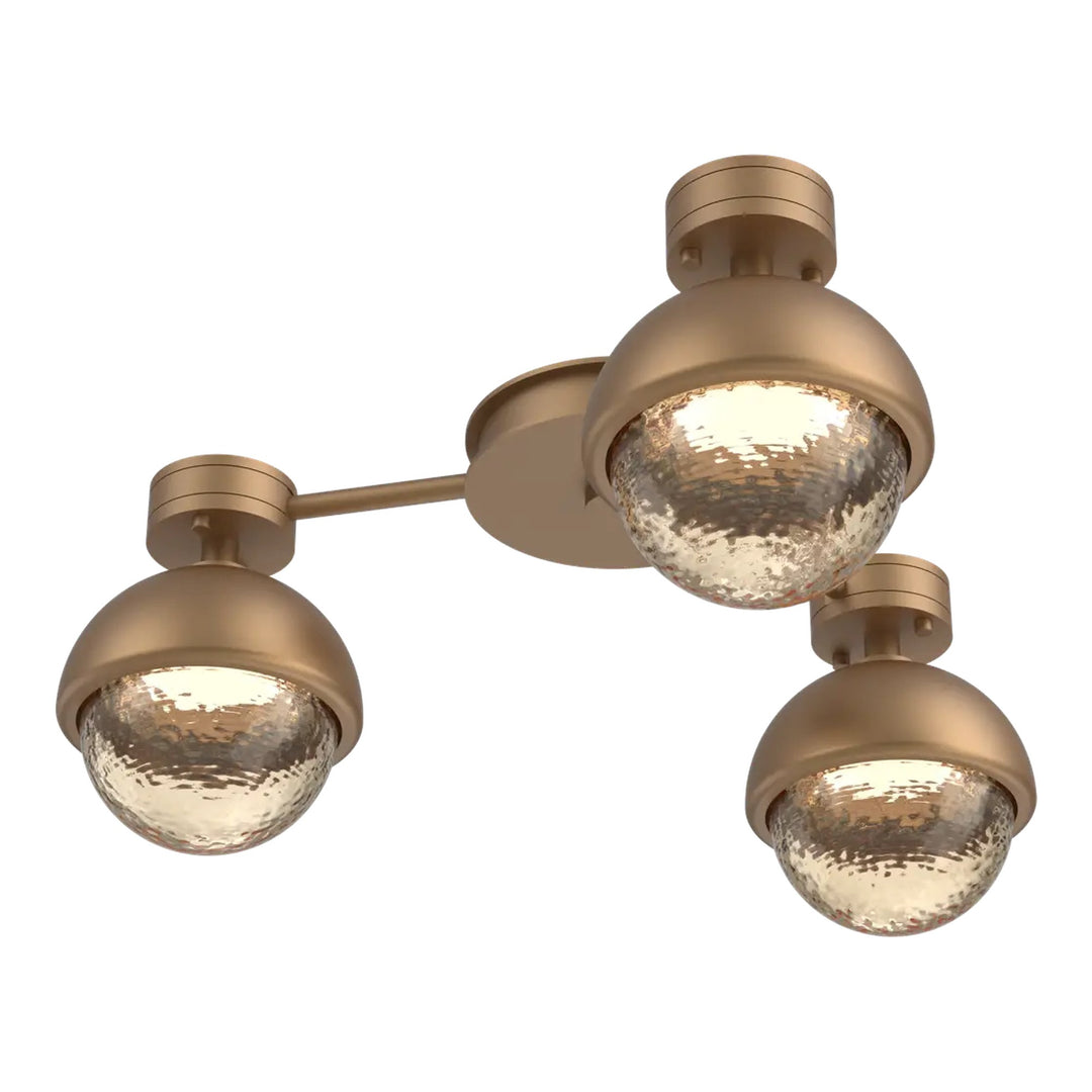 Cabochon Hub &amp; Spoke by Hammerton Studio 3 Lights in Novel Brass with Amber glass