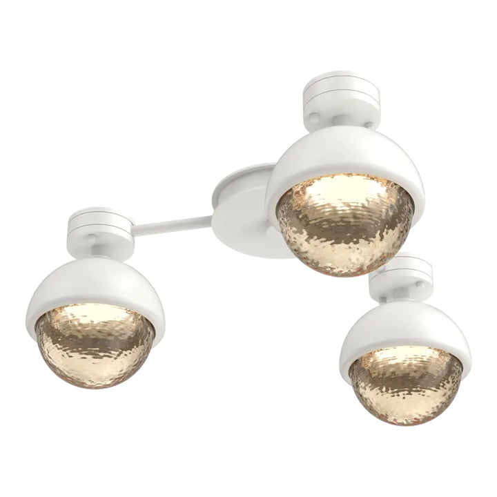Cabochon Hub &amp; Spoke by Hammerton Studio 3 Lights in Salt White with Amber glass