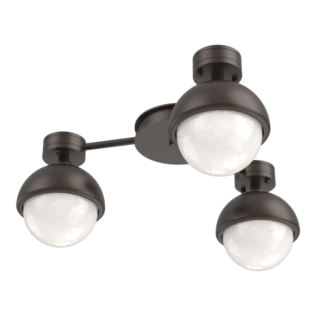 Cabochon Hub &amp; Spoke by Hammerton Studio in Flat Bronze with White glass