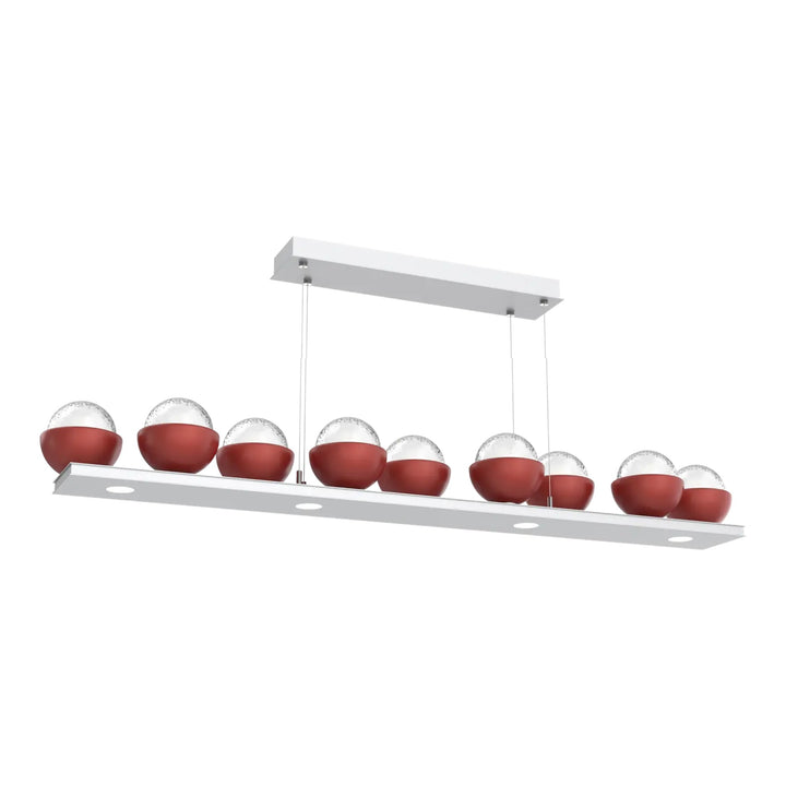 Cabochon Linear Chandelier by Hammerton Studio with Cinnamon Red accent