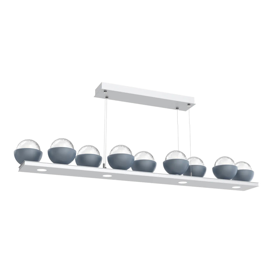 Cabochon Linear Chandelier by Hammerton Studio with Poppy Blue accent