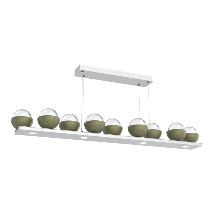 Cabochon Linear Chandelier by Hammerton Studio with Sage Green accent