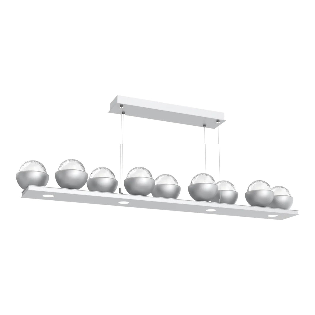 Cabochon Linear Chandelier by Hammerton Studio Large in Classic Silver with Clear glass