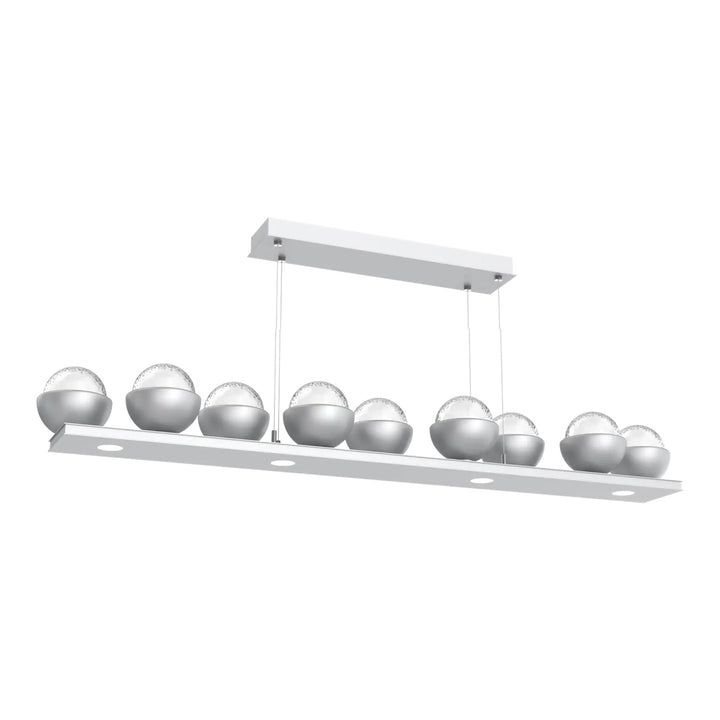 Cabochon Linear Chandelier by Hammerton Studio Large in Classic Silver with Clear glass