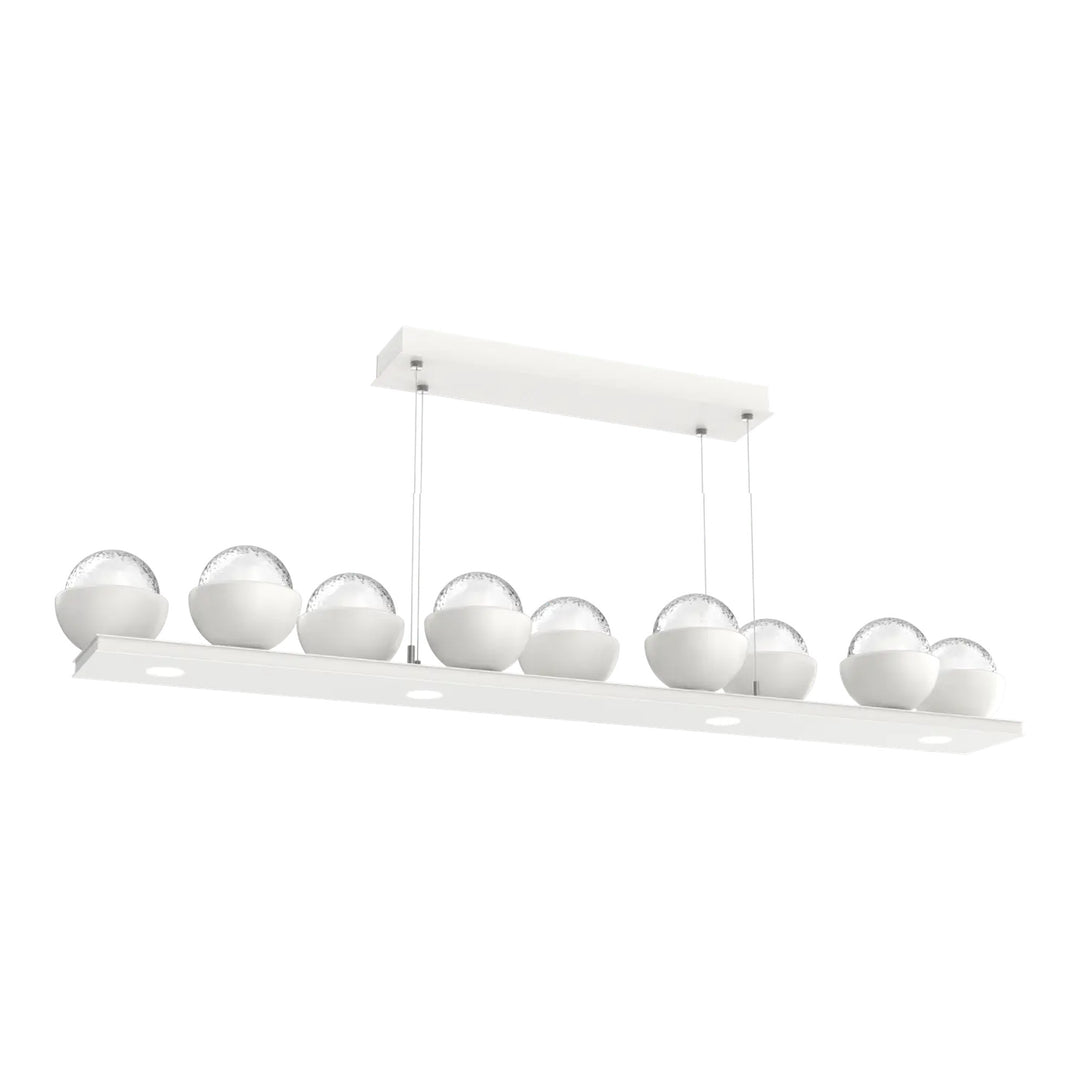 Cabochon Linear Chandelier by Hammerton Studio Large in Salt White with Clear glass
