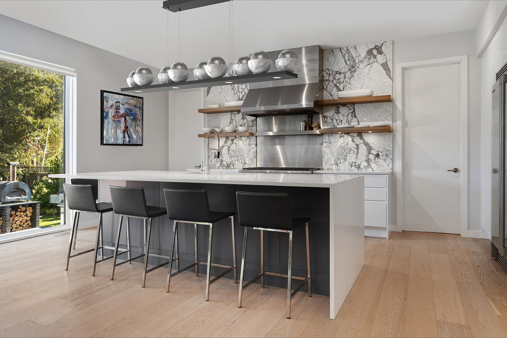 Cabochon Linear Chandelier by Hammerton Studio in a styled interior
