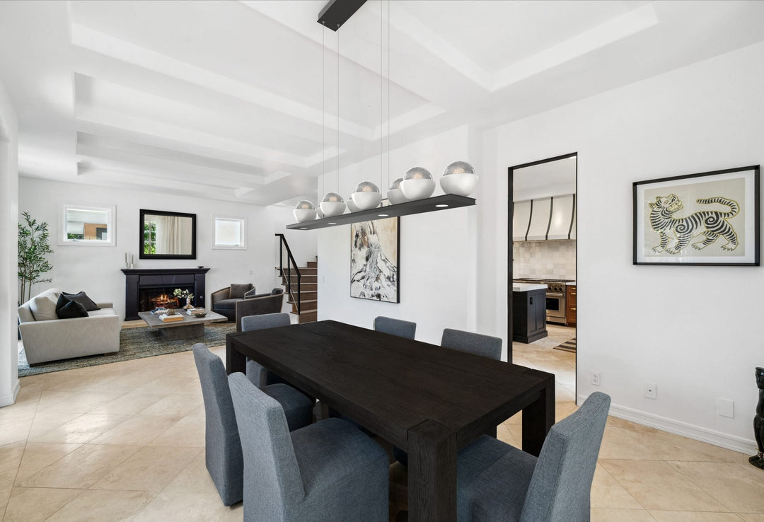 Cabochon Linear Chandelier by Hammerton Studio in a styled interior