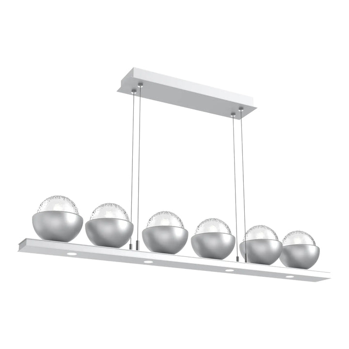 Cabochon Linear Chandelier by Hammerton Studio Medium in Classic Silver with Clear glass