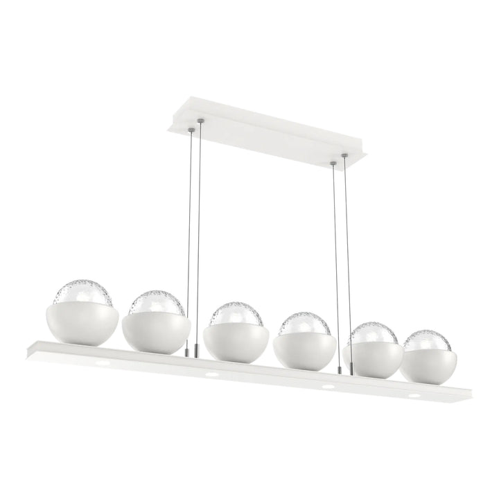 Cabochon Linear Chandelier by Hammerton Studio Medium in Salt White with Clear glass