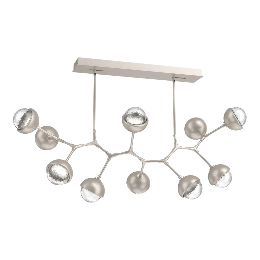 Cabochon Modern Branch Chandelier by Hammerton Studio 10 Lights in Beige Silver with Clear glass
